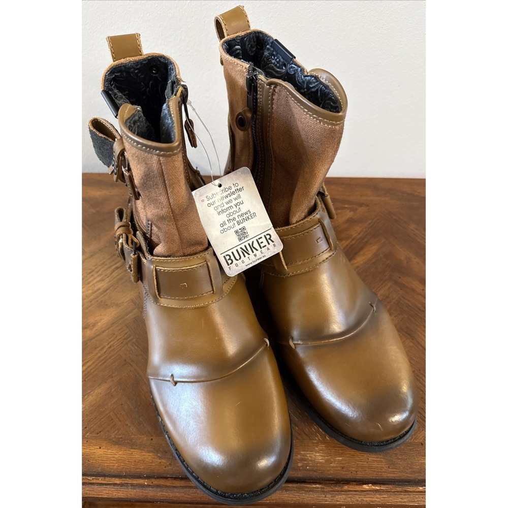 Bunker Boots Brown US 10.5 - Tara / RAW-SP3 - Zipper & Buckles - New NWTs
